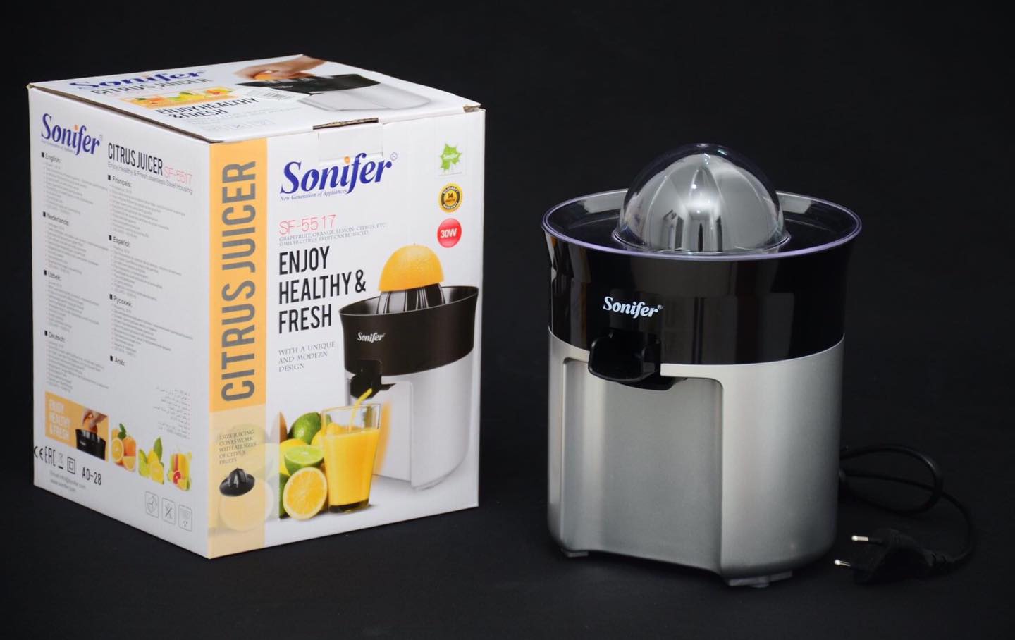 Sonifer SF 5517 Electric Cold Press Citrus Juicer Ultra Fast Extract