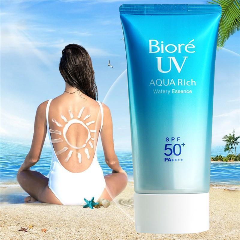 Biore UV Kem chống nắng Biore UV Aqua Không thấm nước , Tinh chất giàu nước Aqua Sunscreen Waterproof Rich Watery Essence SPF 50+ PA++++ nhập khẩu