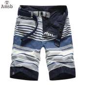 Amsb® Reversible Stripe Chino Shorts for Men - Plus Size