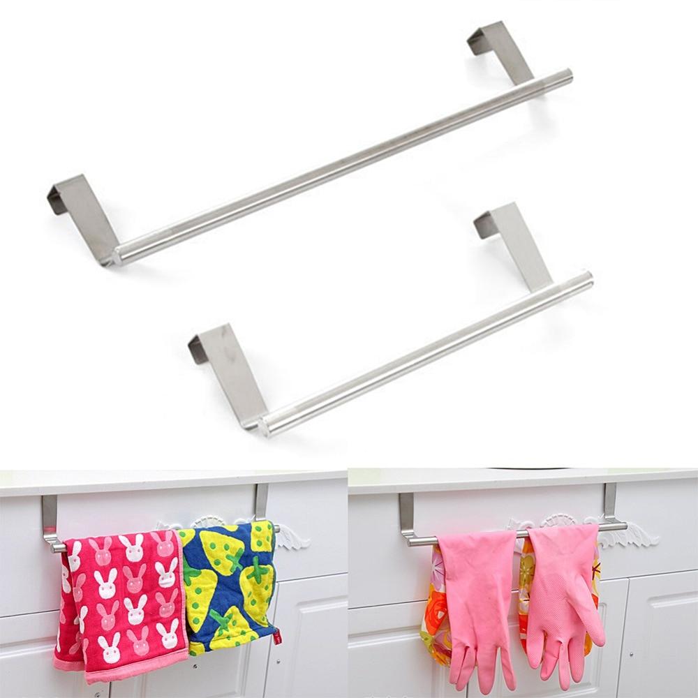 Stainless Steel Cabinet Hanger Over Door Kitchen Hook Towel Rail Hanger