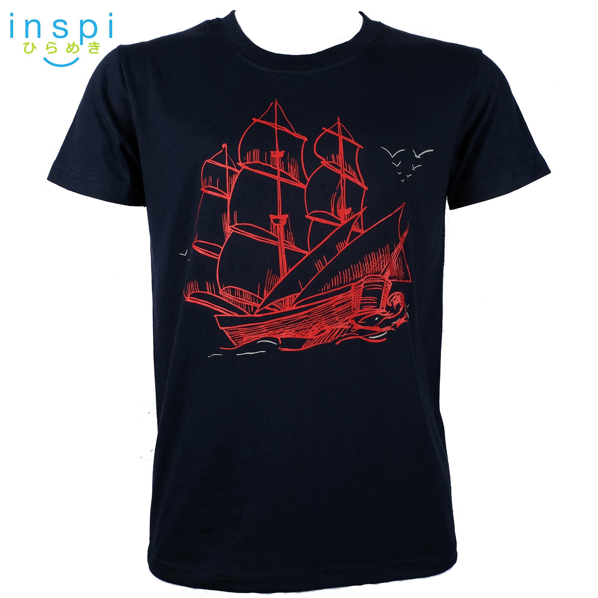 INSPI Tees Red Boat (Navy Blue) tshirt printed graphic tee Mens t shirt shirts for men tshirts sale