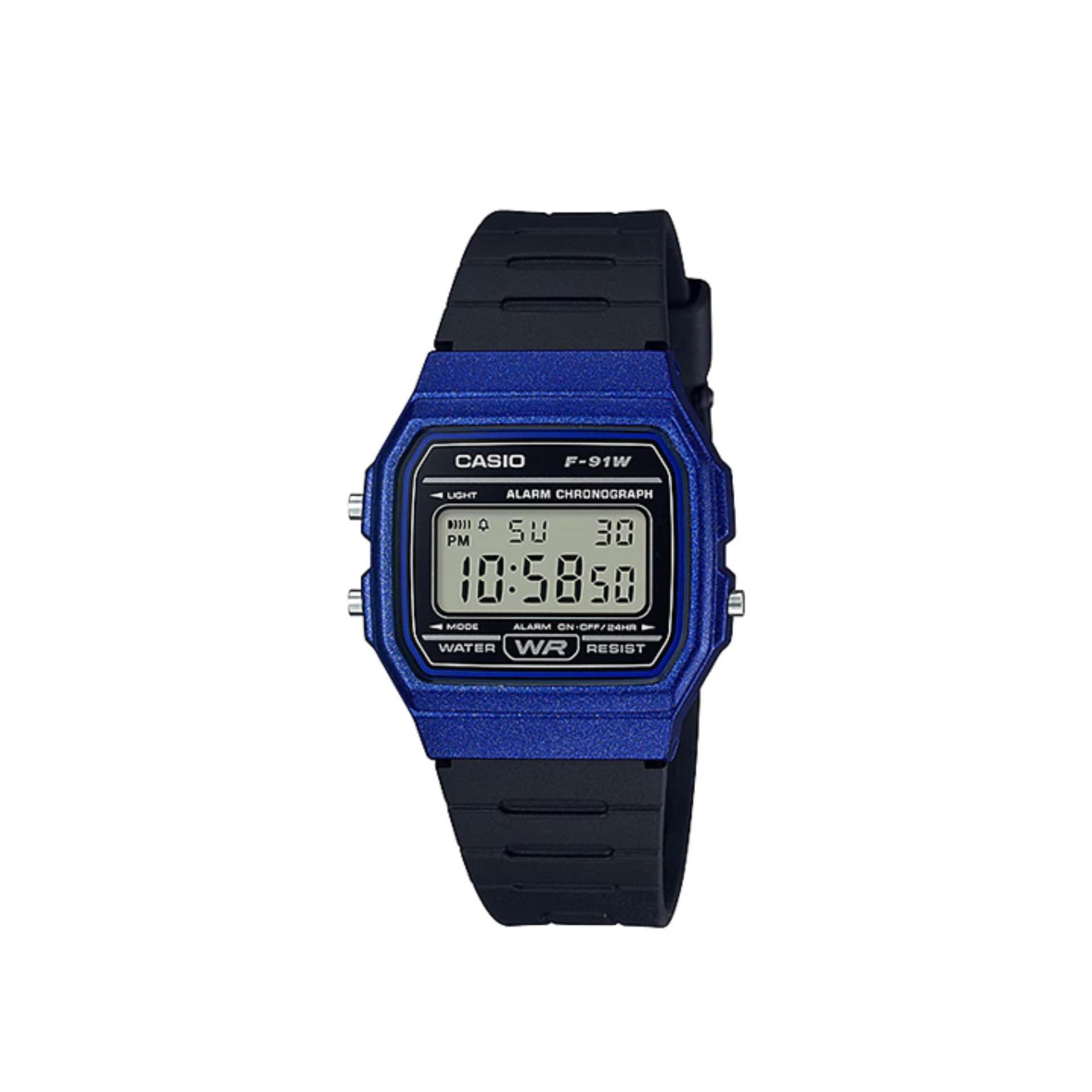 Casio Unisex Digital Black Resin Strap Watch F-91WM-2A with 1 Year Warranty (T1Y)