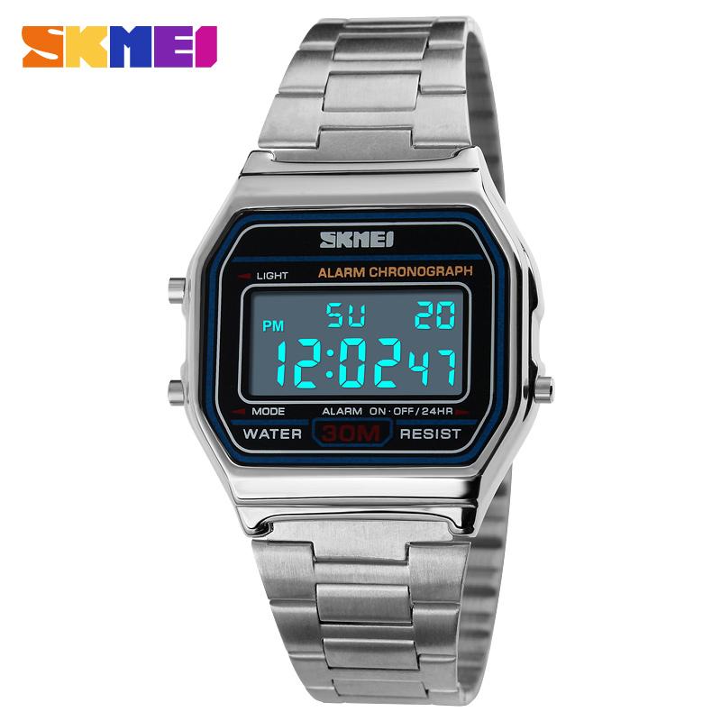 SKMEI LED Digital Sports High-grade Stainless Steel Waterproof Watch 1123