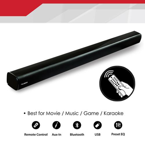 The Platinum Sound Bar PTSB-80W 2.1CH  with Bluetooth/USB/Aux/Line in and Remote Control (BLACK)