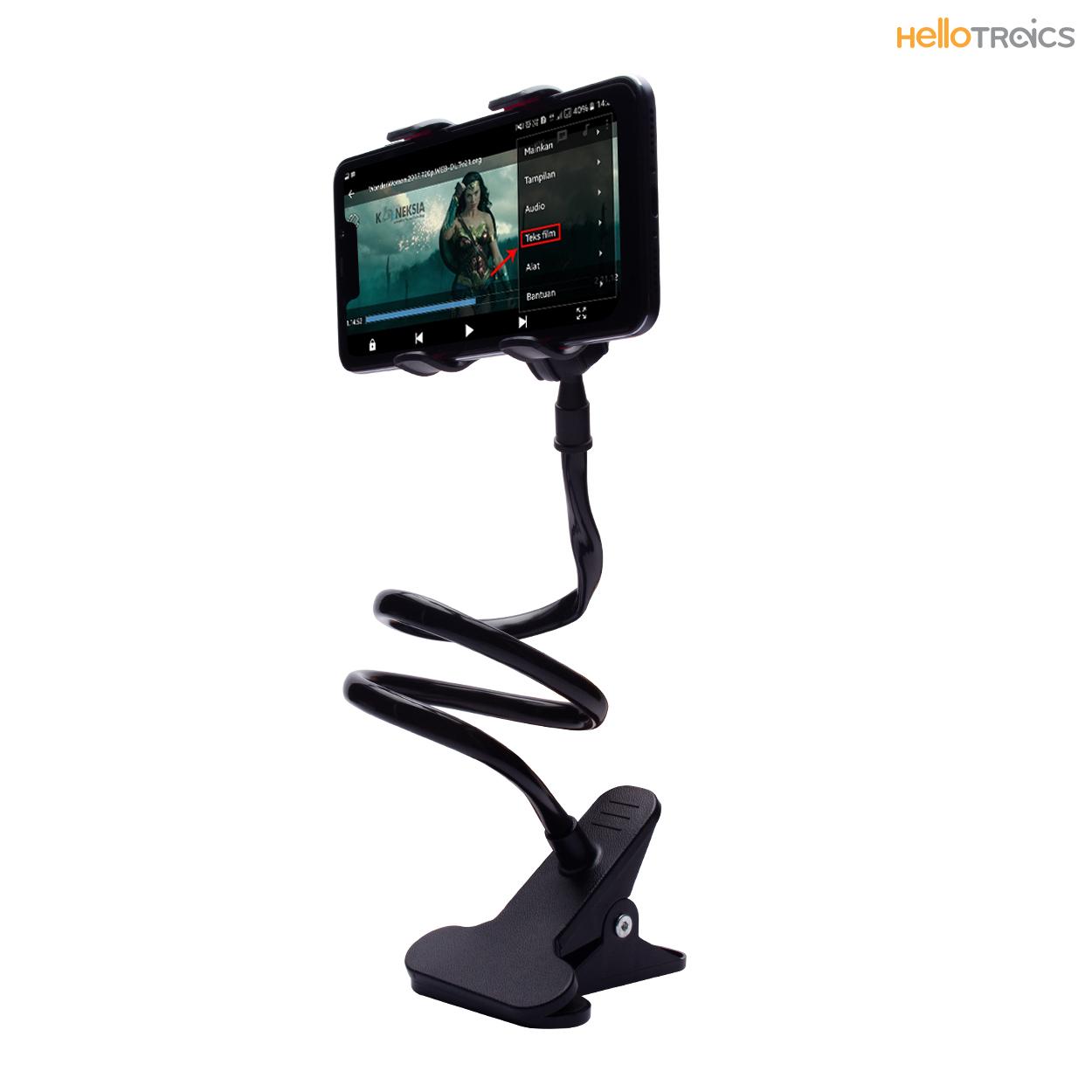 Flexible Arm with Clamping Base Lazy Pad Phone Holder (Black)