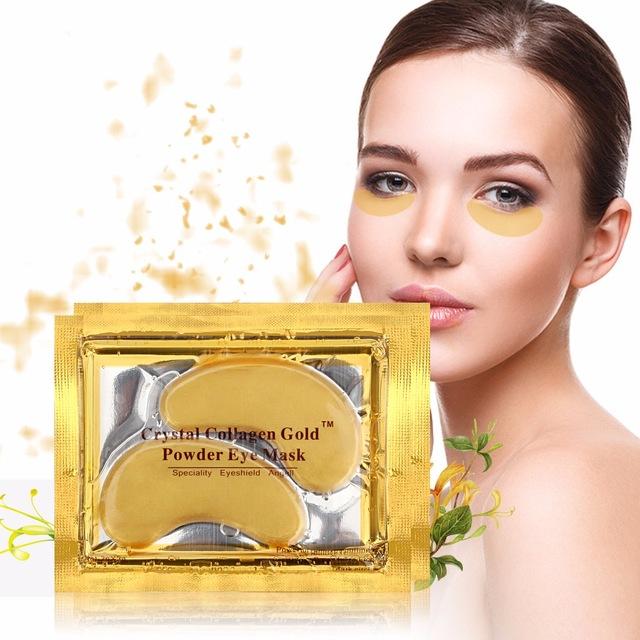 1PCS Natural Gold Crystal Collagen Eye Masks for Anti-Aging Anti-Puffiness Anti-Circle Eye Care