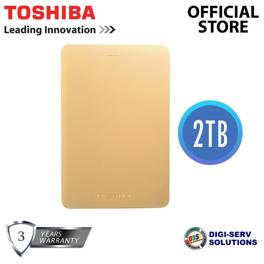 Toshiba Canvio Alumy 2TB (Gold) Solid Aluminum with Built in Shock-Sensor and Ramp Loading Technology Portable Hard Drive SPECIAL EDITION with 3 Years Warranty