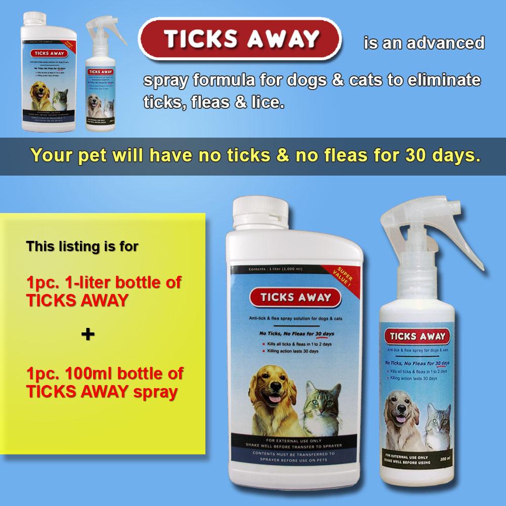 Ticks Away 1 Liter Value Pack plus 100ml bottle anti tick (garapata