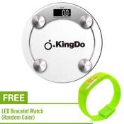 Tempered Glass Bathroom Scale with Free L7 LED Watch