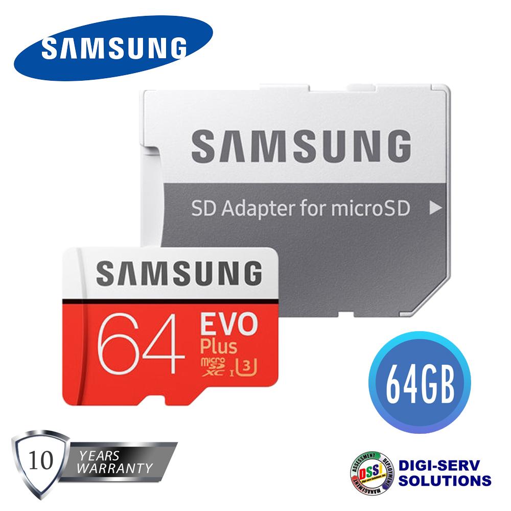 Samsung EVO Plus Micro SDXC 64GB UHS-I Class 10 U3 4K Ultra HD MB-MC64GA with Adapter (Speed up to 100MB/s)