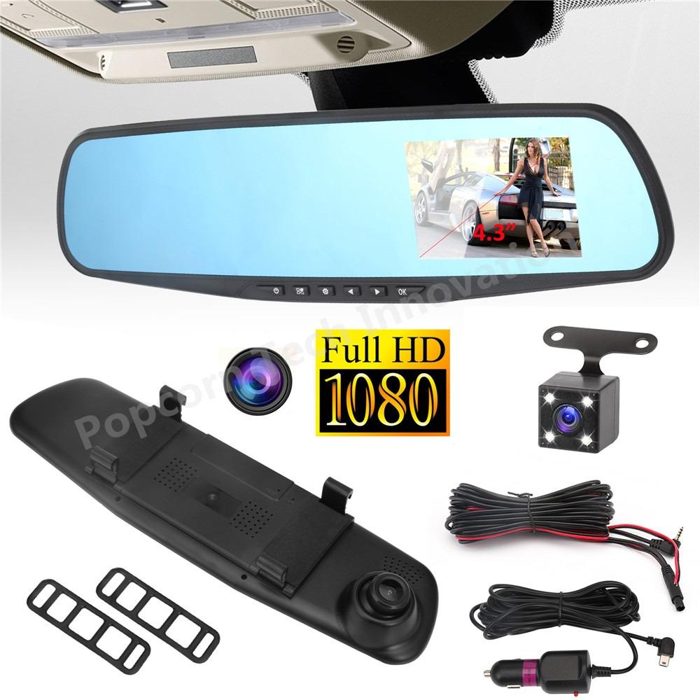 Popcorn Full 1080HD 4.3 Inch Dash Cam Video Recorder Dual Lens Front And Rear Mirror Car Camera DVR(Black) August 2018 - 3 Popcorn Full 1080HD 4.3 Inch Dash Cam Video Recorder Dual Lens Front and Rear Mirror Car Camera DVR(Black) - 3