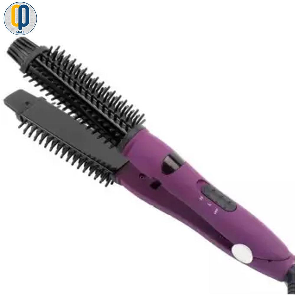 4 in 1 Lonic Styler Pro Ionic Hot Brush and Ceramic Flat Iron (Purple)