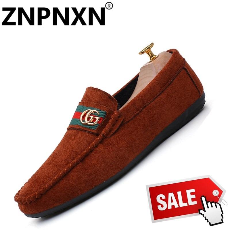 ZNPNXN New Arrivals Men'S Slip-Ons & Loafers Fashion Cowhide Leather Shoes Lelaki Memandu Slip-On Kasut & Kasut LoafersBlack - intl