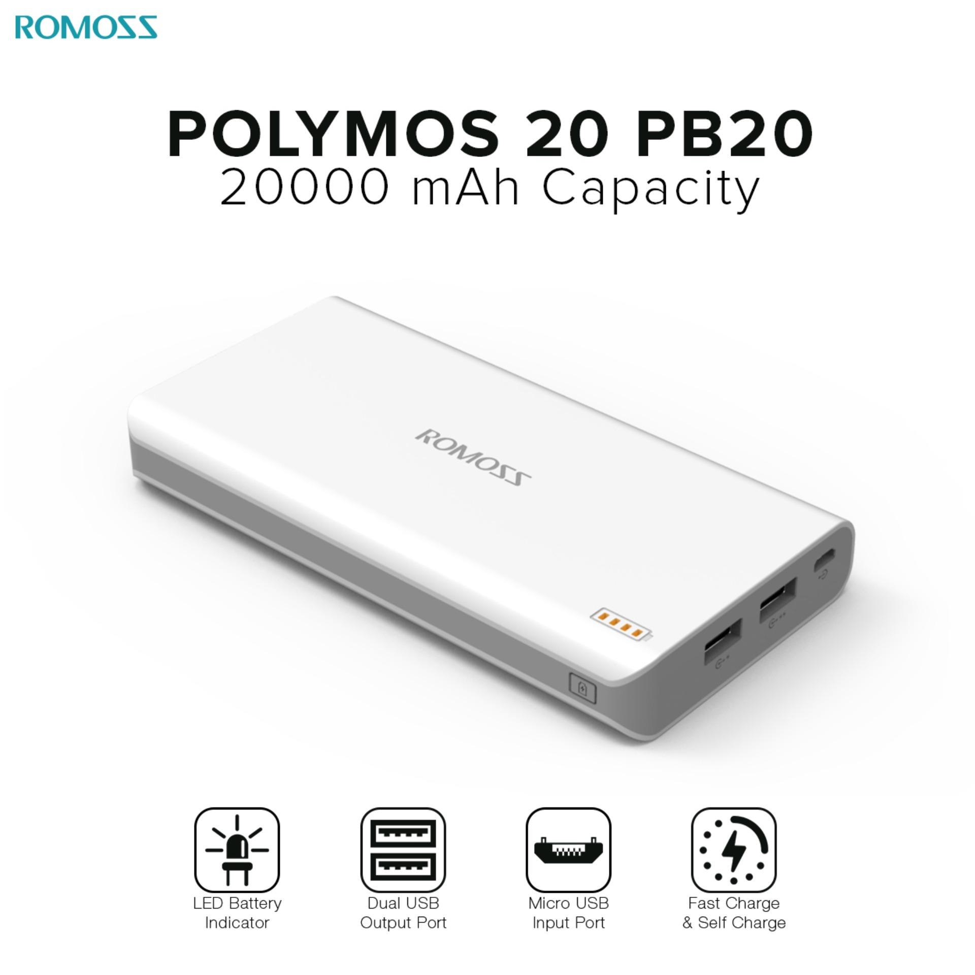 Romoss Polymos 20 PB20 20000mAh Fast Charging Power Bank (White)