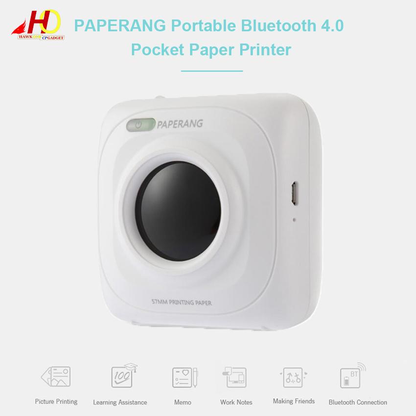 PAPERANG P1 Printer Portable Bluetooth 4.0 Thermal Printer Photo Printer Phone Wireless Connection Printer 1000mAh Lithium-ion Battery (White)