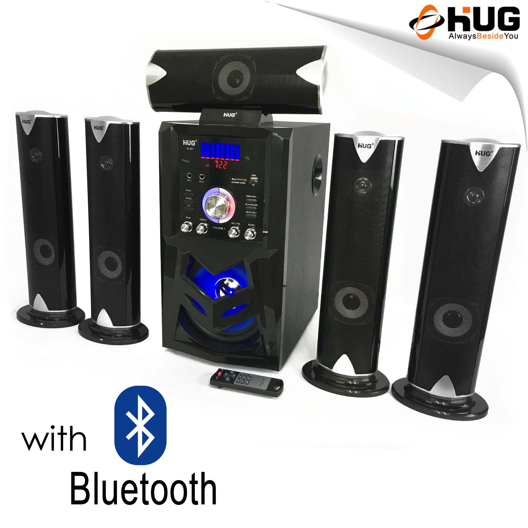 HUG H28-851 5.1 Home Theater Subwoofer Speaker with Bluetooth, USB Slot and FM Radio