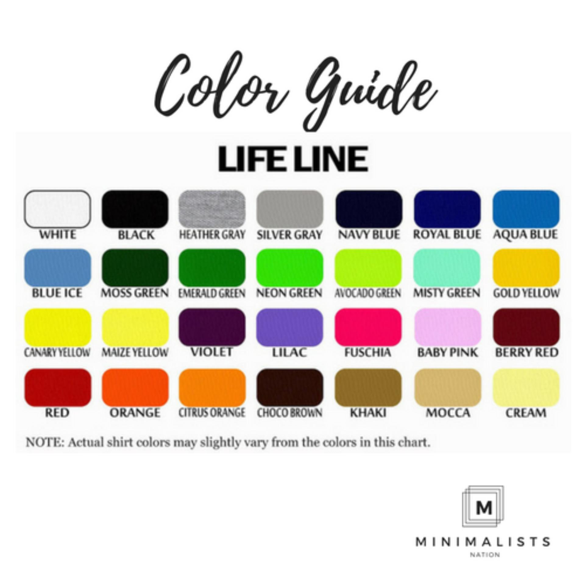 Lifeline Polo Shirt Color Chart