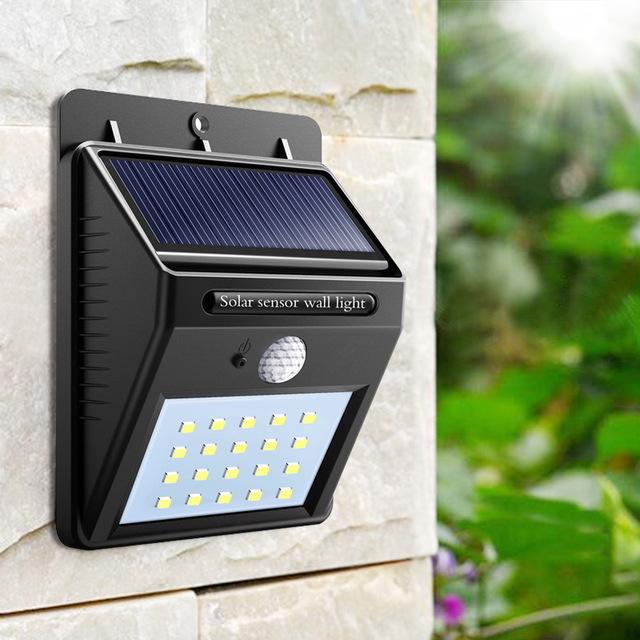 Sensor Wall light 20 LED Outdoor Waterproof Rechargeable Solar Power PIR Motion Garden Lamp