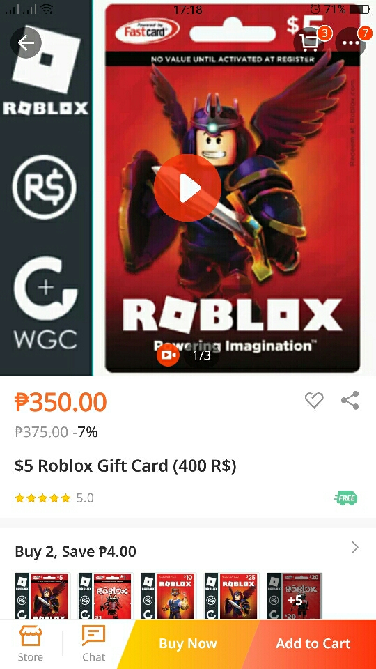 5 Dollar Robux Gift Card