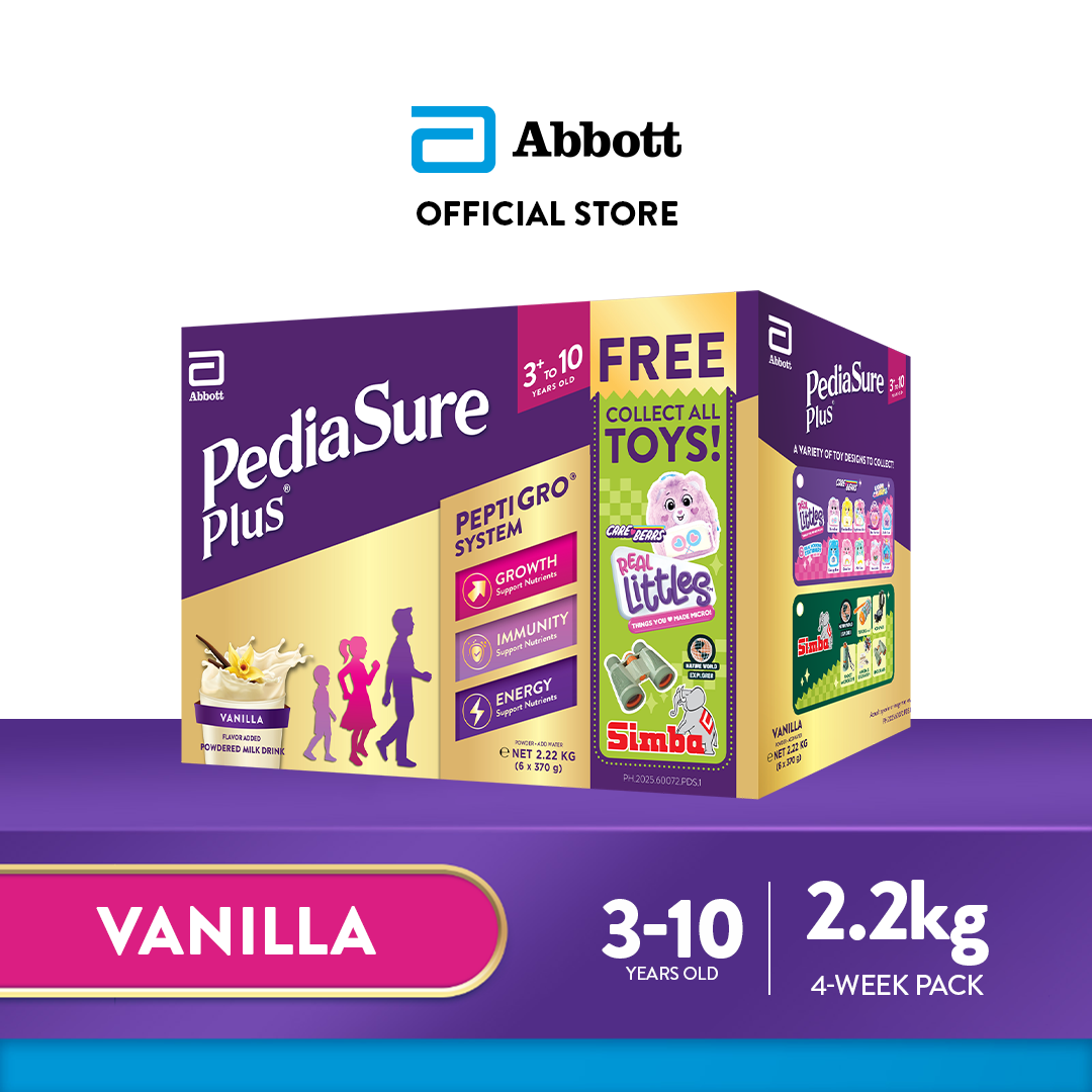 Pediasure Plus 3+ Vanilla 2.22kg for Kids Above 3 Years Old Powdered Milk Drink w/ FREE Toy