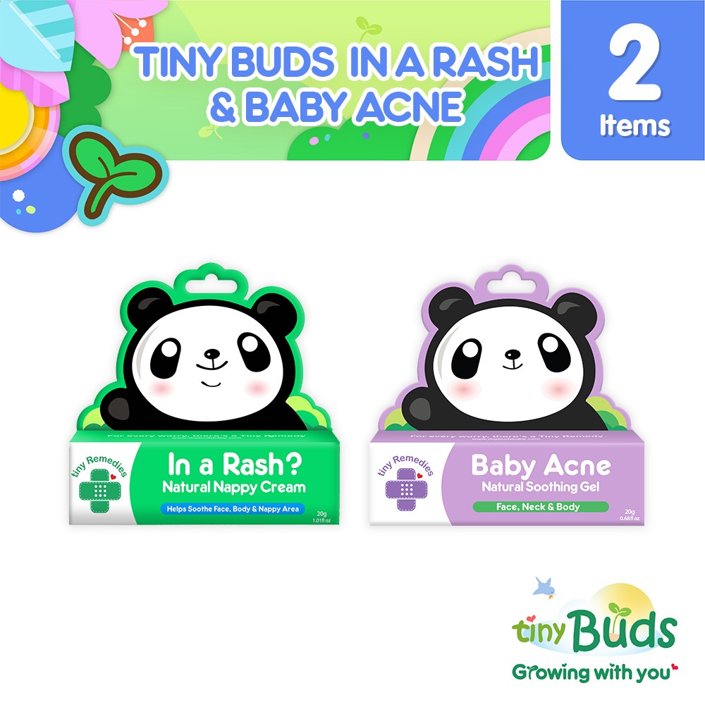 Tiny Buds In a Rush - Diaper Rash Cream (20g) with free Tiny Buds Baby Acne Soothing gel (20g)