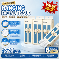 【Buy 4 Free 2】Botare Facial Tissue Paper 4 Ply Large Size 175*155mm Soft & Smooth Natural Wood Material Napkin Toilet paper 1280 Sheets/ Pack