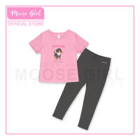 Moose Girl Blouse with Leggings Terno Set with Print Details Taffy and Smoke (GBLS 607 9169 LP)