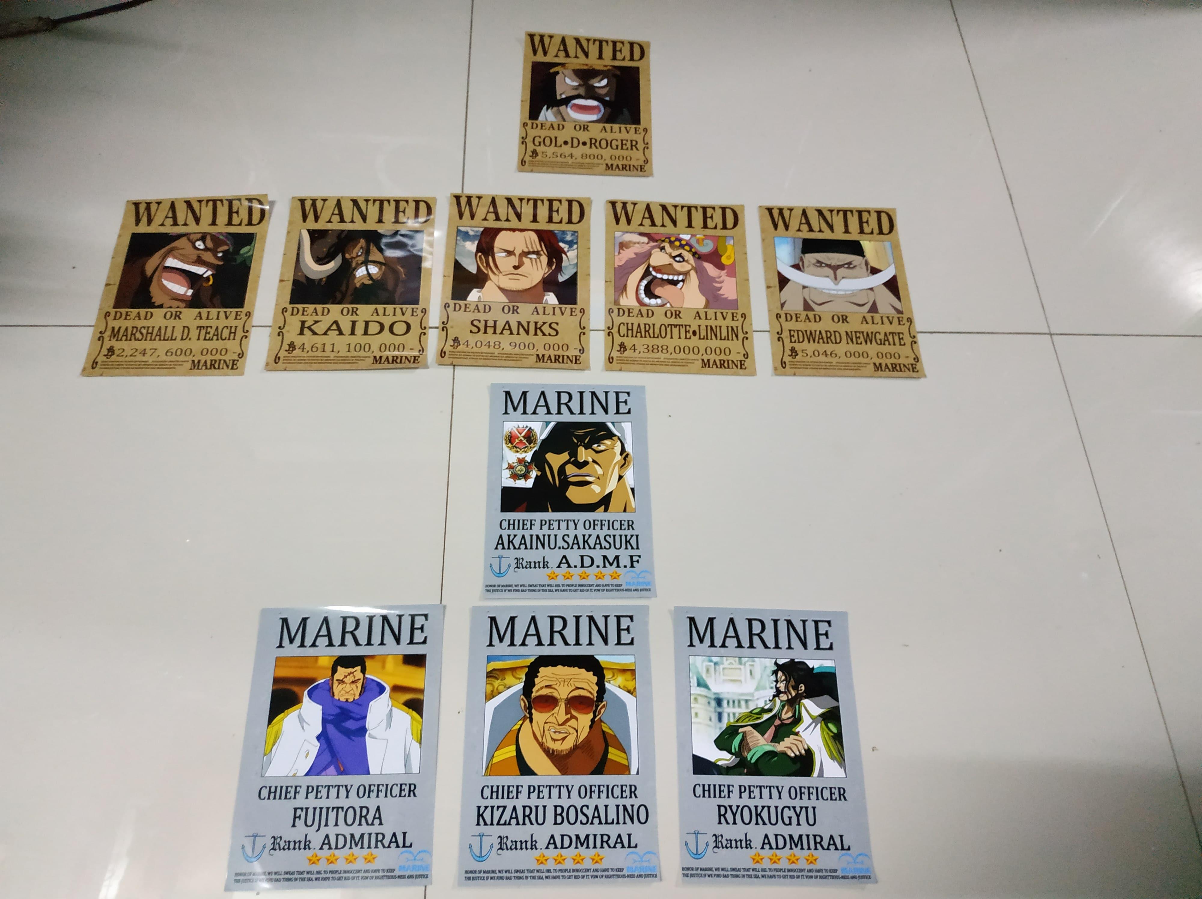 One Pieces 4 Emperor Wanted Poster Set Roger Wanted Poster White Beard Wanted Poste Marine General Wanted Poster Review And Price