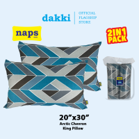 Dakki Bigger & Better! 2in1 Pack (2pcs) Limited Edition Arctic Chevron 20”x30” King Pillow
