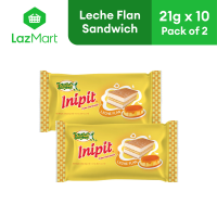 Lemon Square Inipit Cake Sandwich Leche Flan 21g x 10 - Pack of 2