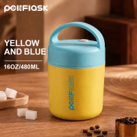 Peliflask 480ml Stainless Steel Insulated Breakfast Mug With Handle/Spoon Leak-proof Design Hot&Cold