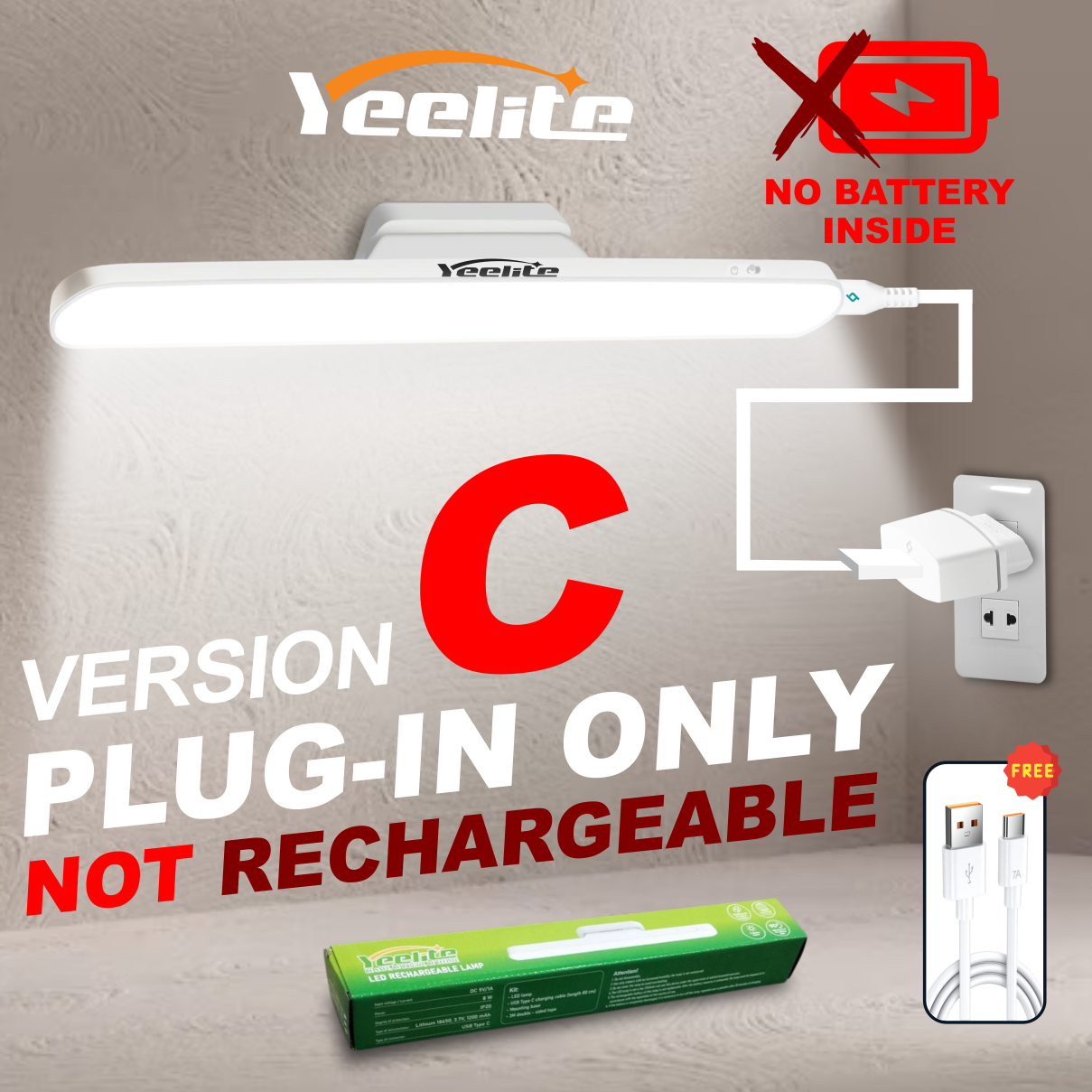 YEELITE MAGNETIC LED LIGHT For table lamp / desktop lapm with 3 different color tone dimmable and adjustable brightness with remote