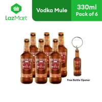 Smirnoff Mule Bottle 330ml - Pack of 6 with Free Keychain Bottle Opener