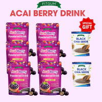 Fitgum Acai Berry Drink With Chia Seeds Glutathione Collagen Beauty Drink Anti-aging Whitening Skin
