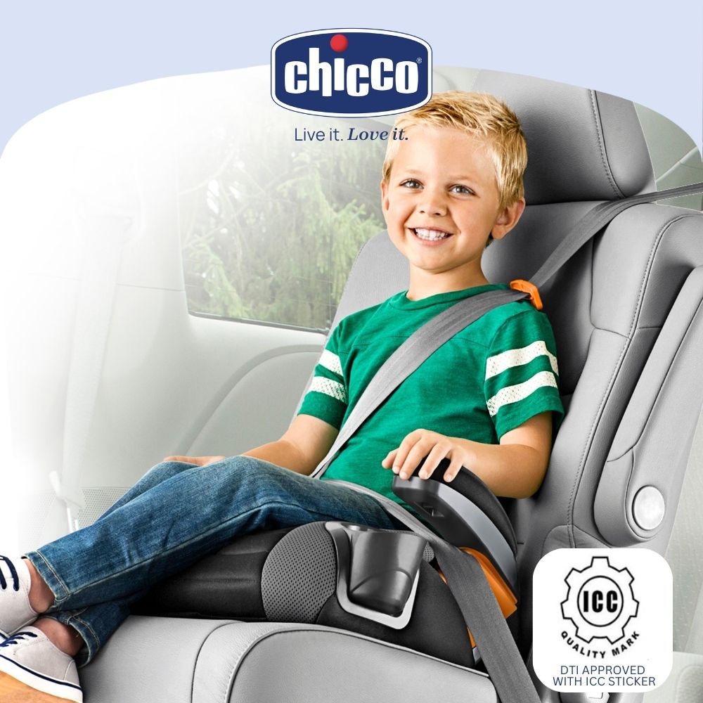 Chicco GoFit Backless Booster - Shark Car Seat DTI APPROVED with ICC Sticker
