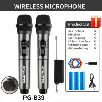 RAYHAYES Rechargeable Wireless Microphone Dual Handheld Microphone with Receiver Dynamic Microphone for Karaoke
