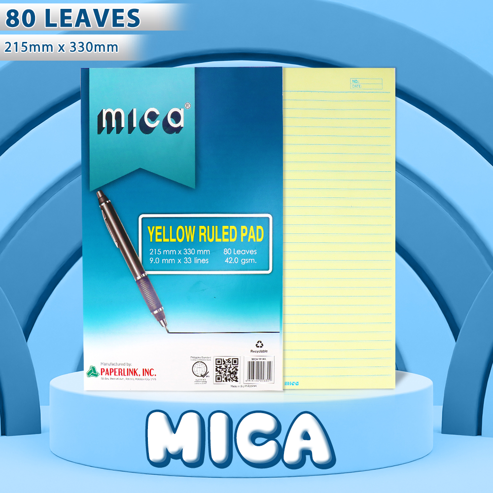 FCI Yellow Pad 80 Leaves – Victory Mica & Metro | Smooth Writing Paper | Suitable for School College & Office Supplies | Sold Per Pad