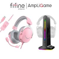 FIFINE AmpliGame H9 Gaming Headset for PC USB Headset with 3.5mm Headphones Jack Detachable Microphone 7.1 Surround Sound Control Box Gamer Over-Ear Wired Headset for PS5/PS4/Xbox/Switch
