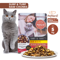 PetMarra Raw Chunks Raw Recipe Adult Cat and Kitten Dry Food Freeze Dried Surf Turf Wild Game Poultry Platter 1kg 5kg Collection