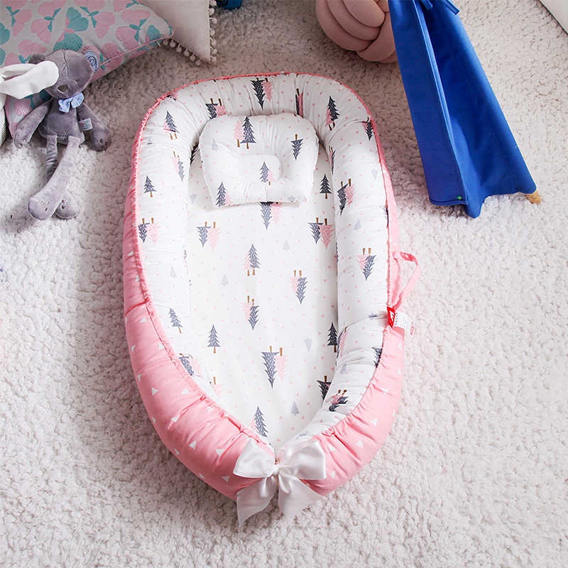 Baby Bed Cotton Crib Foldable Bed Newborn Baby Crib Portable Bassinet Bed Bionic Bed Newborn Sleep Bed Removing Crib