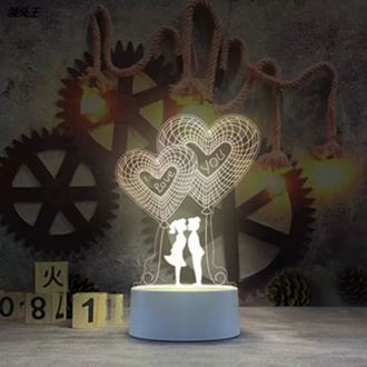 3D Acrylic Lamp Gift Bedroom Night Creative Illusion Designs Wedding Souvenir Valentines Gift Decor Lamp