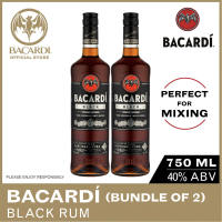 [Bundle of 2] BACARDI Black Rum - 750ml / 75cl 40%