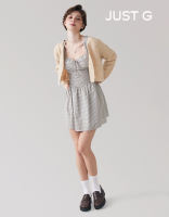 Just G Boucle Knit Loose Button Front Cardigan