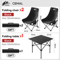 【Black 3-piece set】【JMStyle】 (2 CHAIRS 1 TABLE )camping Portable Outdoor foldable chair  light Beach chair  fishing chairLeisure folding recliner table and chair set camping