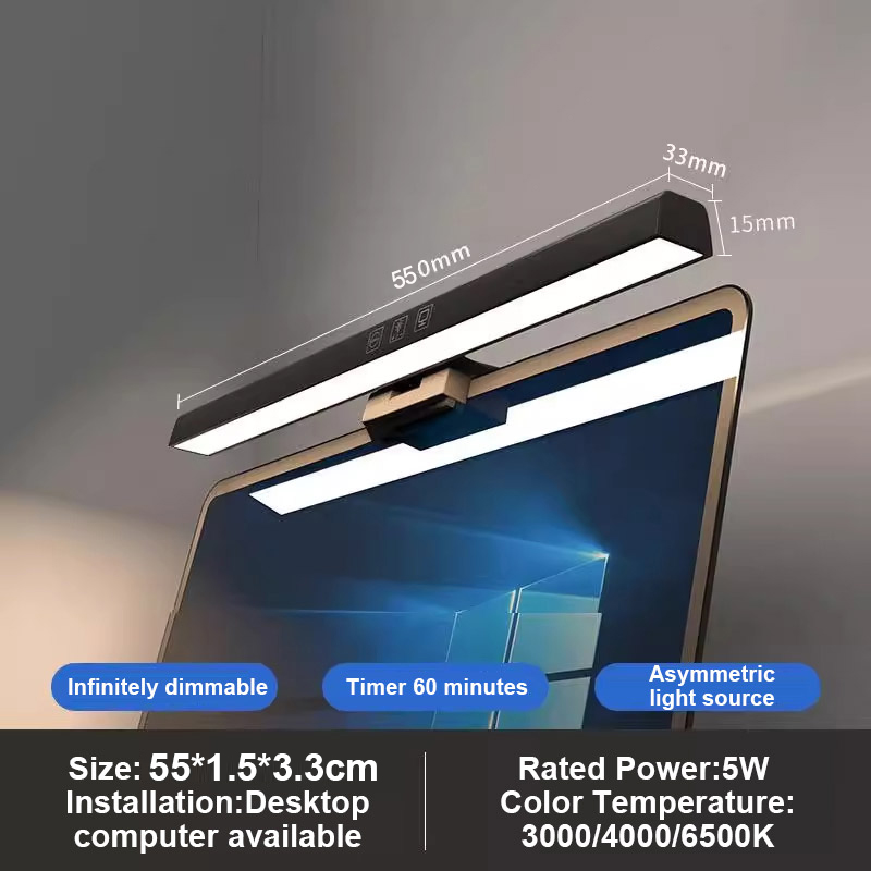 Computer Monitor Light Screenbar Light LED Reading Light with 3 Light Modes Monitor Light Dimmable USB lighting