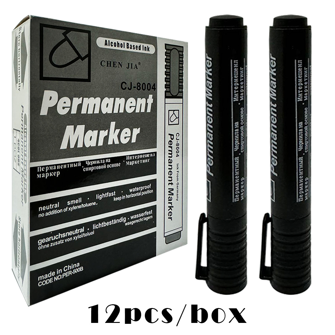 1box/12pcs Permanent Marker CJ-8004 Bullet Tip Pentel Pen Black Markers School & Office Supplies HEIM