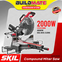 BUILDMATE Skil 2000W 10″ Inch Miter Saw Dual Bevel Sliding Compound Wood Cutting Machine MS6305SE00