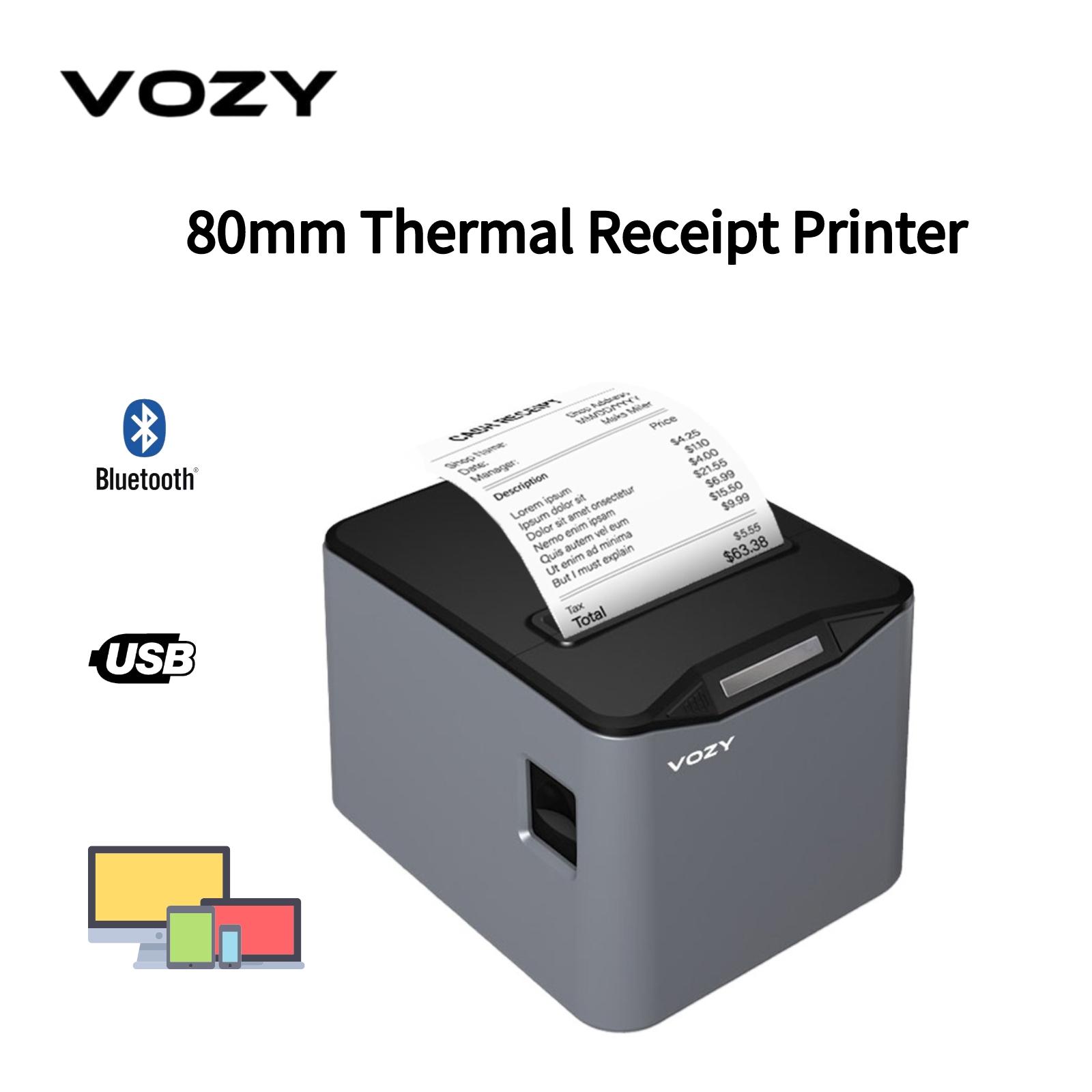 VOZY G80 เครื่องพิมพ์ความร้อน 80 มม. Bluetooth + USB เครื่องพิมพ์ใบเสร็จ เครื่องพิมพ์ POS พร้อมเครื่องตัดอัตโนมัติ - ยี่ห้อ VOZY ราคา 1,399 บาท*ส่งฟรี