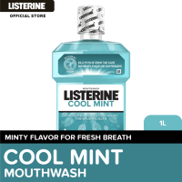 Listerine Cool Mint Mouthwash 1L - For Oral Care Fresh Breath Kill 99.9% of germs that cause bad breath Plaque and Gum problems Toothbrush Routine Use with Toothpaste