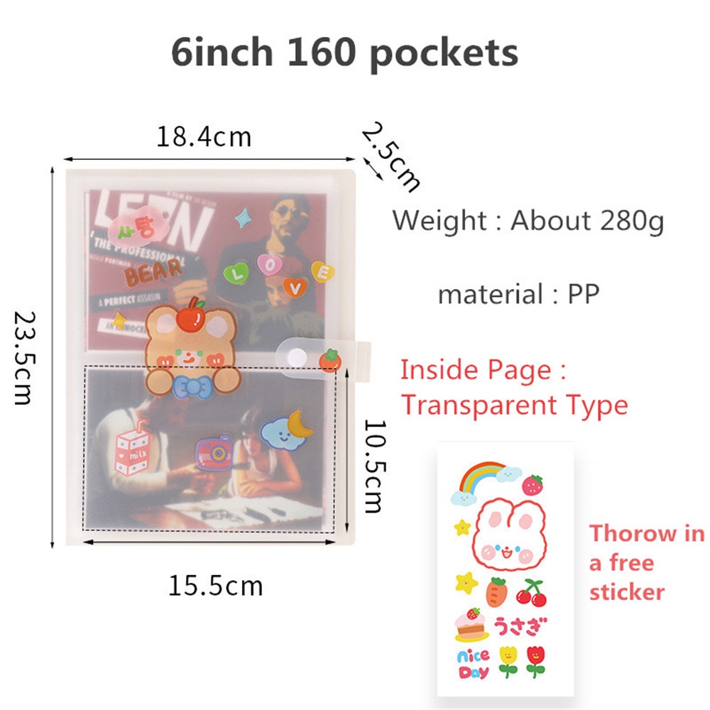 84/120/160/240 Grids Frosted Interstitial Photo Album Photocard Holder Storage 3inch PP Collect Book